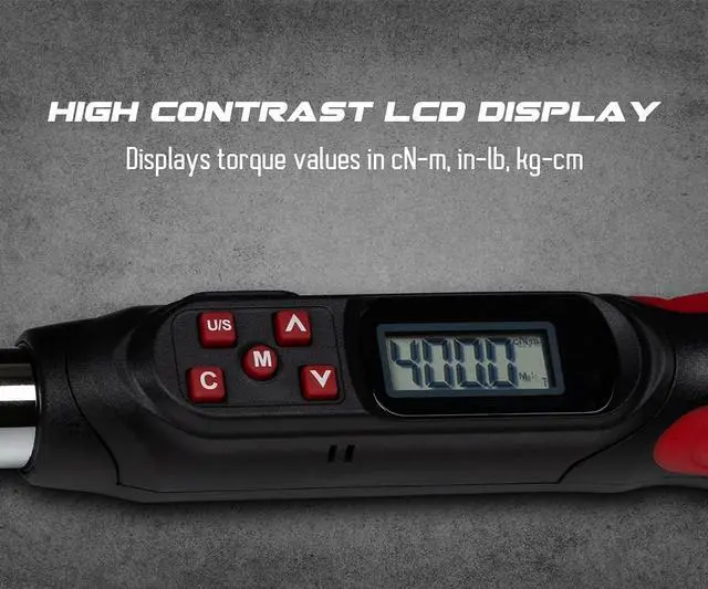 Alt view image 6 of 7 - Digital Torque Screwdriver 1.77-35.39 in-lbs (20-400 cN-m / 2.04-40.82 kg-cm) Torque Range, Accurate to ±2% Dual Direction, LED and Buzzer Notification, Preset Memory (SPN-T4BN)