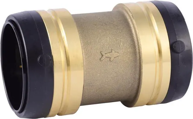 Main image of 2 Inch Coupling, Push to Connect Brass Plumbing Fitting, PEX Pipe, Copper, CPVC, PE-RT, HDPE, UXL0154