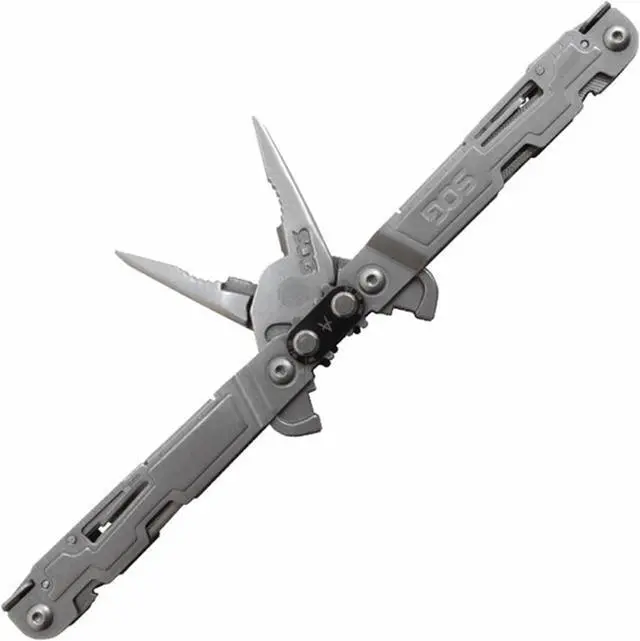 Alt view image 3 of 7 - PowerAccess Well-Rounded One-Handed Lightweight Daily Pocketable Stainless Steel Multi-Tool for Backcountry 18 Tools, Stone Wash