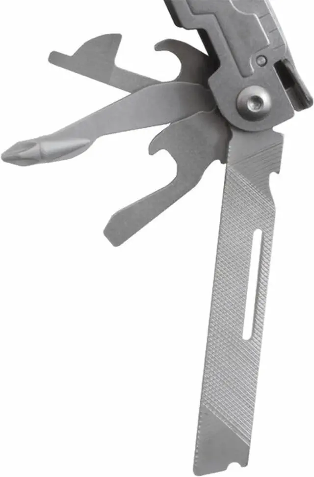 Alt view image 5 of 7 - PowerAccess Well-Rounded One-Handed Lightweight Daily Pocketable Stainless Steel Multi-Tool for Backcountry 18 Tools, Stone Wash