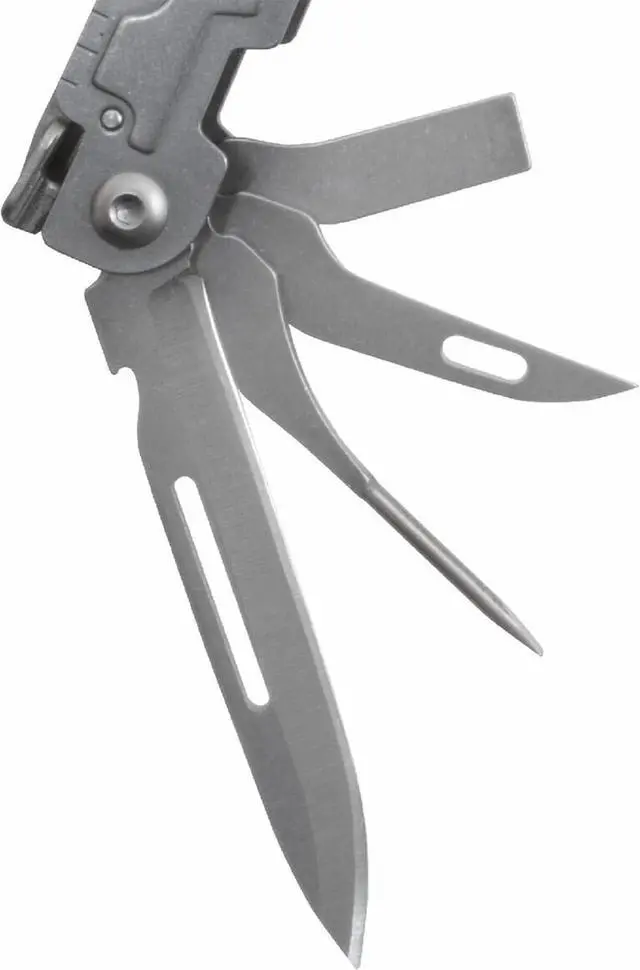 Alt view image 6 of 7 - PowerAccess Well-Rounded One-Handed Lightweight Daily Pocketable Stainless Steel Multi-Tool for Backcountry 18 Tools, Stone Wash