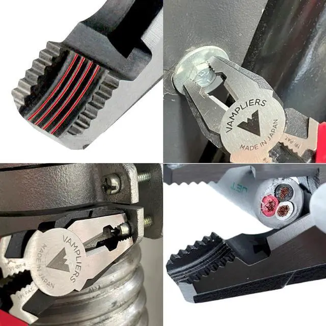 Alt view image 2 of 7 - 2-Piece Stripped Screw Extractor Pliers Set. Made in Japan. 8" Heavy Duty Linesman Plier + 6.25" Multipurpose Screw Removal Pliers. High Carbon Steel.