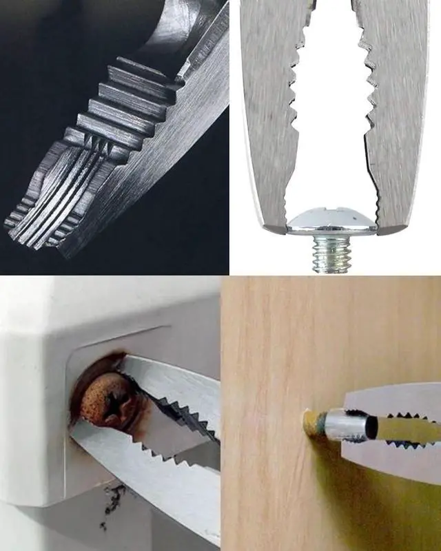 Alt view image 4 of 7 - 2-Piece Stripped Screw Extractor Pliers Set. Made in Japan. 8" Heavy Duty Linesman Plier + 6.25" Multipurpose Screw Removal Pliers. High Carbon Steel.