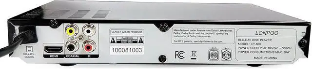 Alt view image 7 of 7 - HD Blu-Ray Disc Player for TV with HDMI and AV Cables, 1080P, Built-in PAL NTSC, Coaxial Output, USB Input