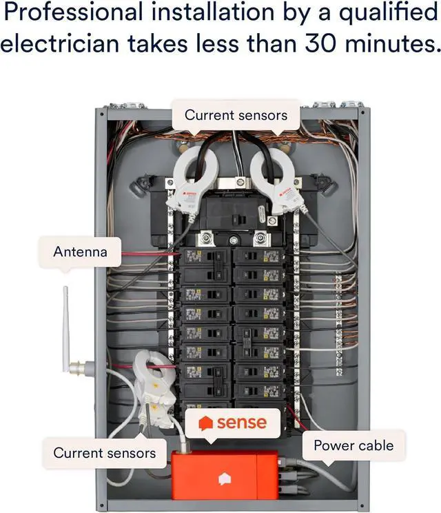 Alt view image 6 of 7 - Sense Energy Monitor with Solar  Track Electricity Usage and Solar Production in Real Time Meets Rigorous ETL/Intertek Safety Standards