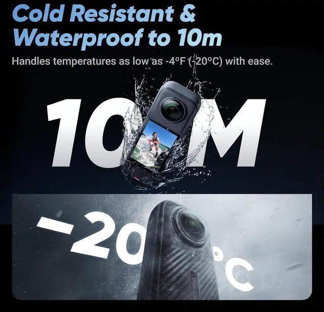 Alt view image 7 of 7 - X4 Motorcycle Bundle- 8K Waterproof 360 Action Camera, 4K Wide-Angle Video, Invisible Selfie Stick, Removable Lens Guards, 135 Min Battery Life, AI Editing, Stabilization, No Micro SD Card