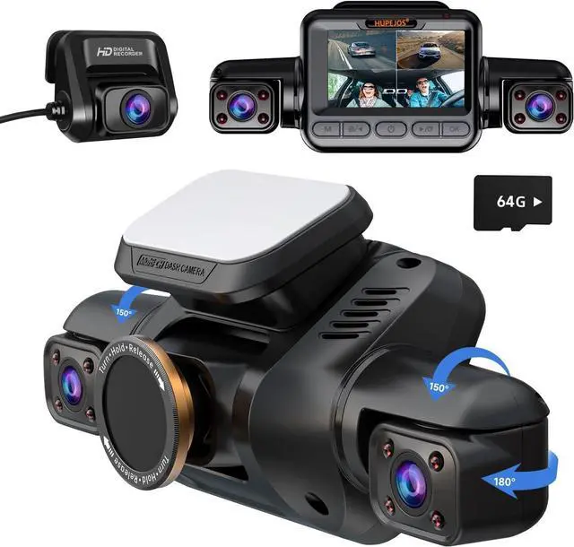 Main image of Dash Cam 4 Channel Front and Rear Inside, 360° Car Camera 4K UHD, Dash Camera for Cars Built-in Wi-Fi GPS, Dashcam with 64GB Card, Voice Control, CPL Filter, WDR Night Vision, 24H Parking Mode(V8PLUS)