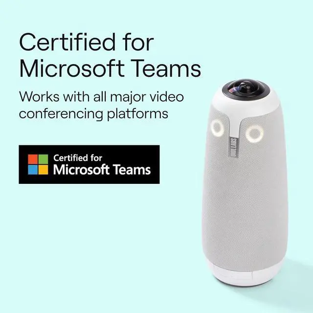 Alt view image 5 of 7 - Meeting Owl 3 - 360° 1080p HD Conference Room Camera, AI-Driven Speaker-Tracking, 18-Foot Mic Pickup - Certified for  Teams - Works with Zoom, Google Meet - Plug & Play Setup