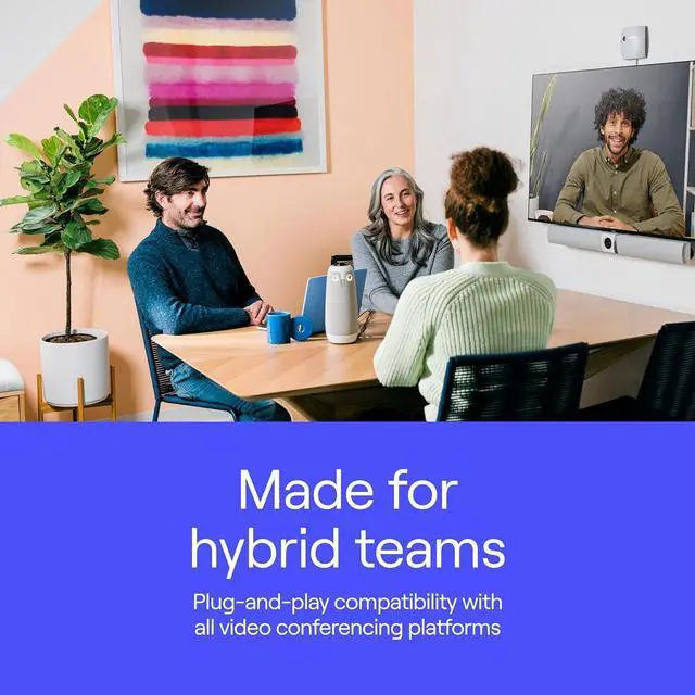 Alt view image 6 of 7 - Meeting Owl 3 - 360° 1080p HD Conference Room Camera, AI-Driven Speaker-Tracking, 18-Foot Mic Pickup - Certified for  Teams - Works with Zoom, Google Meet - Plug & Play Setup