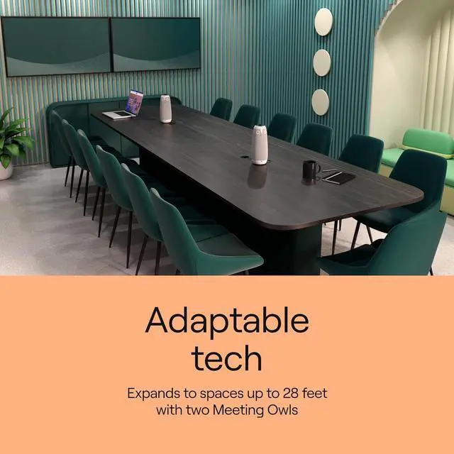 Alt view image 7 of 7 - Meeting Owl 3 - 360° 1080p HD Conference Room Camera, AI-Driven Speaker-Tracking, 18-Foot Mic Pickup - Certified for  Teams - Works with Zoom, Google Meet - Plug & Play Setup