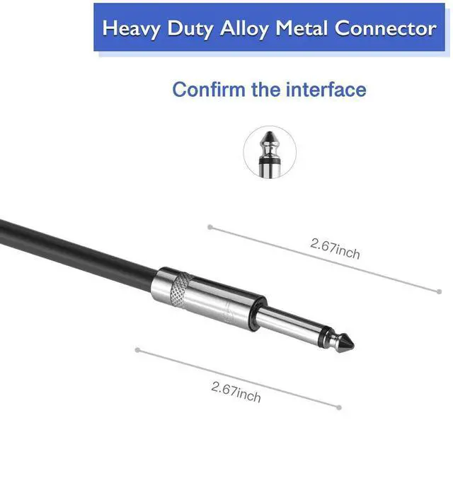 Alt view image 4 of 7 - 2Pack 50 ft 1/4" to 1/4" Speaker Cables, True 12AWG Patch Cords, 1/4 Male Inch DJ/PA Audio Speaker Cable 12 Gauge Wire.