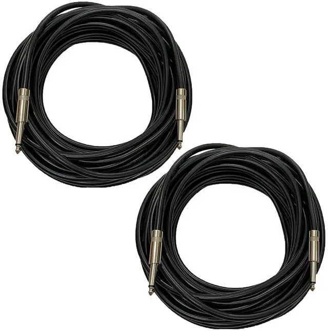 Main image of Professional 50 Feet 12 Gauge 1/4" to 1/4" TS Speaker Cables - 12AWG 50ft DJ/PA Speaker Cords Amp Audio Wires - 2 Pack