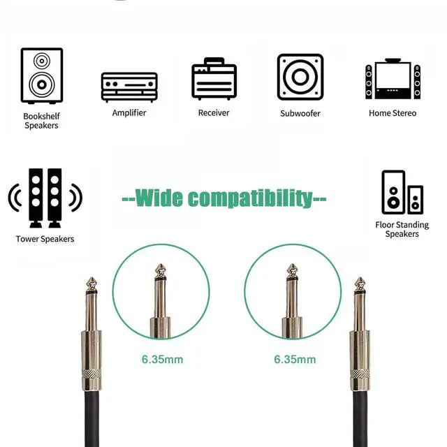 Alt view image 6 of 7 - Professional 50 Feet 12 Gauge 1/4" to 1/4" TS Speaker Cables - 12AWG 50ft DJ/PA Speaker Cords Amp Audio Wires - 2 Pack