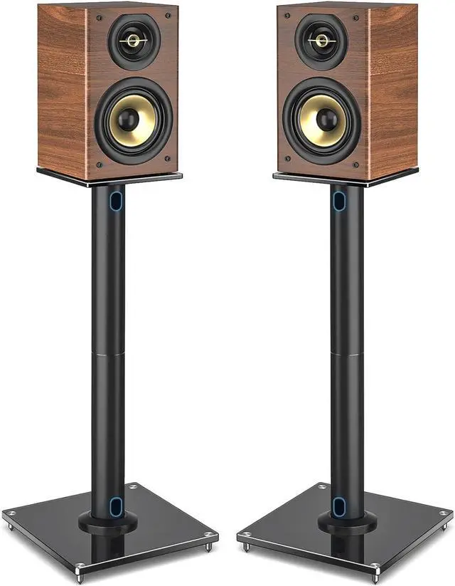 Main image of Upgraded 45° Swivel Speaker Stands Pair for Surround Sound, Heavy Duty 28 Inch Bookshelf Speaker Stand Each Holds 22lbs Large Speaker, Floor Speaker Stand Built-in Cable Management, 1 Pair