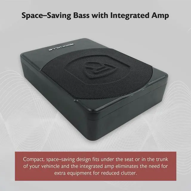 Alt view image 3 of 7 - SS10P 800W Slim Under-Seat Active Car/Truck Subwoofer, Deep Bass, Built-in Amplifier, Remote Control, Perfect for Car Audio Enthusiasts