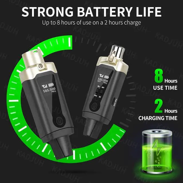 Alt view image 7 of 7 - Wireless XLR Transmitter and Receiver& Wireless Guitar Transmitter Receiver,Rechargeable Mic Adapter 16 Channels 196ft Range for Dynamic Microphone,Audio Mixer,Electric Guitar Bass