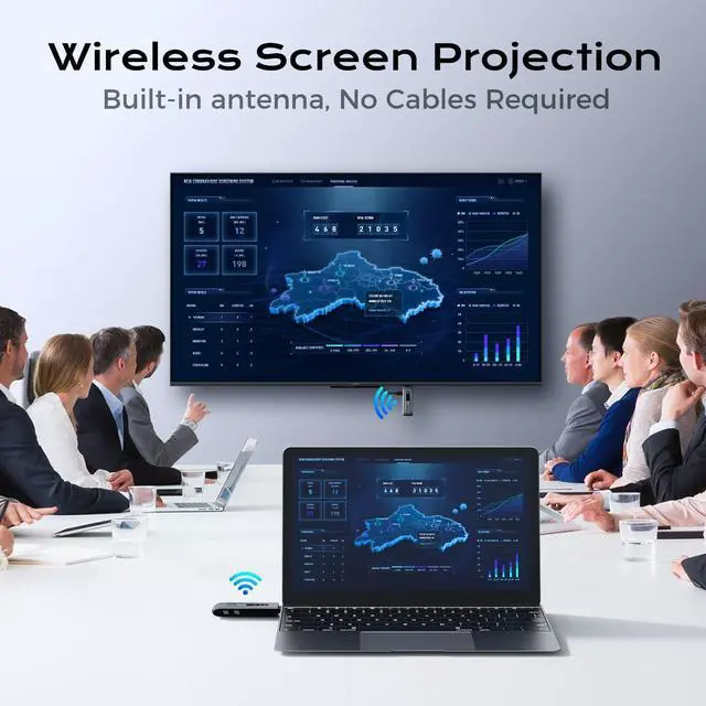 Alt view image 2 of 7 - 2025 Upgraded Wireless HDMI Transmitter and Receiver 4K Decode 100FT Range 2.4G/5G Plug & Play No App/Bluetooth Metal Housing for Streaming Video & Audio to HDTV/Projector/PC/Laptop/TV Box
