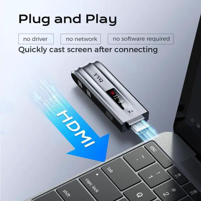 Alt view image 4 of 7 - 2025 Upgraded Wireless HDMI Transmitter and Receiver 4K Decode 100FT Range 2.4G/5G Plug & Play No App/Bluetooth Metal Housing for Streaming Video & Audio to HDTV/Projector/PC/Laptop/TV Box