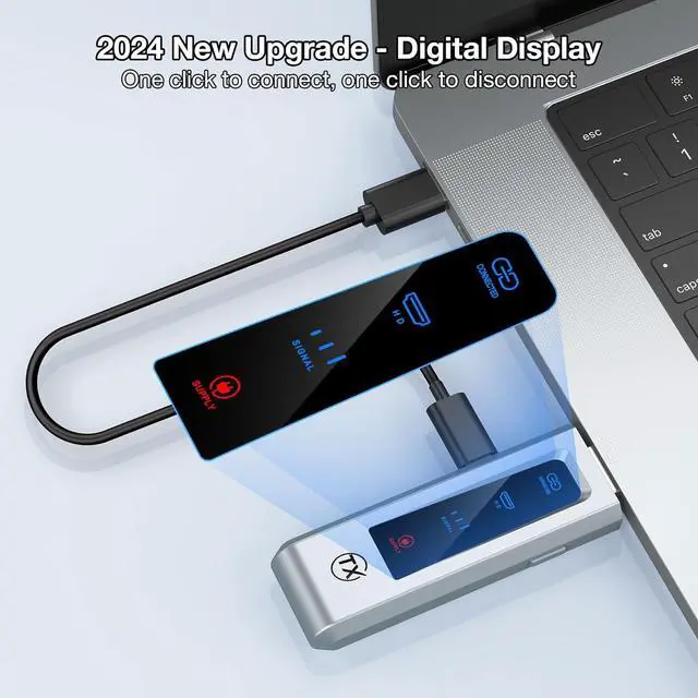 Alt view image 2 of 7 - Wireless HDMI Transmitter and Receiver, HD Extender Plug & Play Portable 2.4G/5G with LED Screen Wireless HDMI Kit for Streaming Video and Audio to Monitor from Laptop/PC/TV Box/Projector