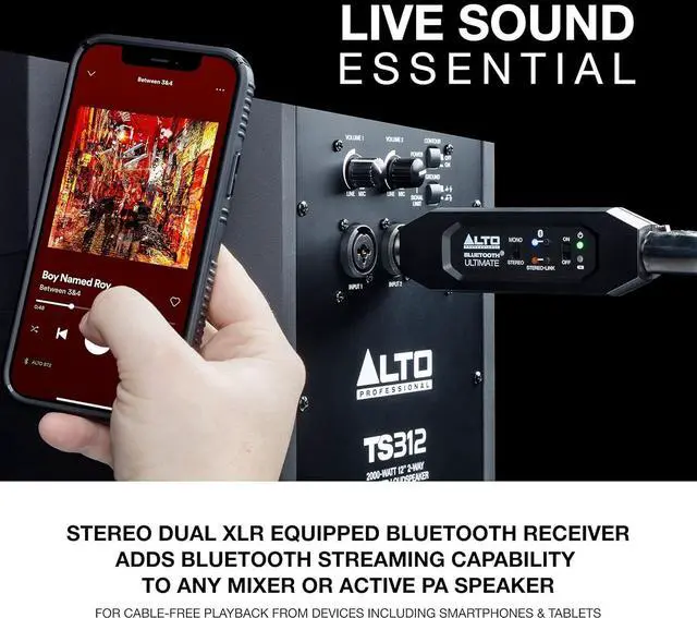 Alt view image 2 of 7 - Professional Bluetooth Ultimate - XLR Equipped Rechargeable Stereo Bluetooth Receiver For Mixing Desk / Audio Mixer Setups and Active PA systems