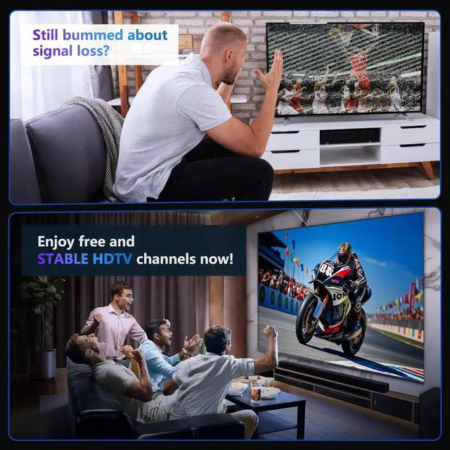 Alt view image 4 of 7 - TV Antenna Indoor Antenna for Smart TV Long Range Reception HD Digital Antenna Outdoor with Amplifier Signal Booster for Local Channels Supports 4K 1080p