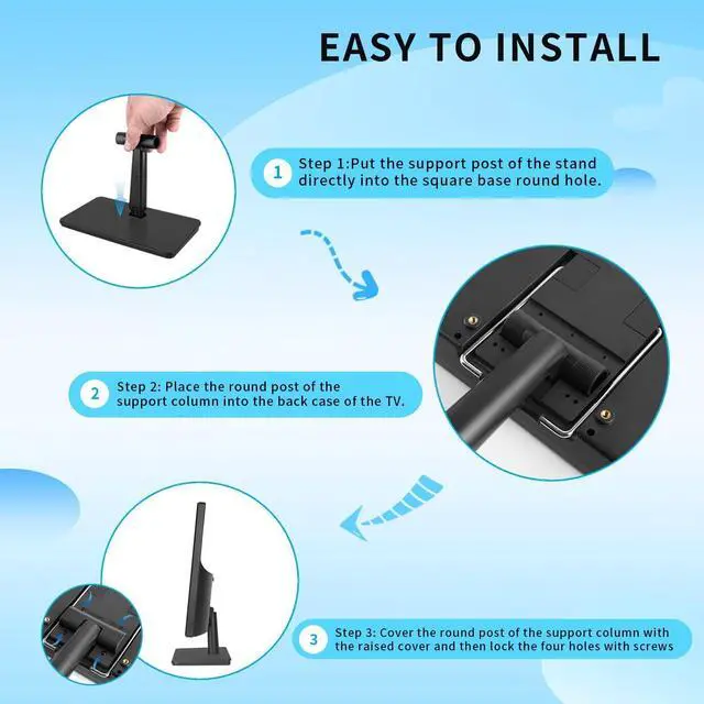 Alt view image 3 of 7 - 17 inch TV,Small HD Widescreen LED with Antenna,Digital ATSC Tuner-Free HD Local Channels,HDMI VGA USB Port,12 Volt Charger Cable/AC Power TV for Camping,Caravan and Kitchen