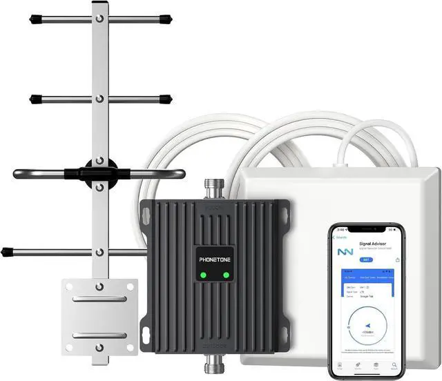Main image of Cell Phone Signal Booster for Verizon and AT&T | Up to 4,500 Sq Ft | Boost 4G LTE 5G Signal on Band 12/13/17 | 65dB Dual Band Cellular Repeater with High Gain Antennas | FCC Approved