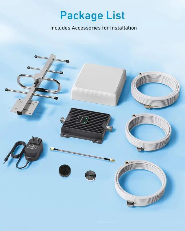 Alt view image 4 of 6 - Cell Phone Signal Booster for Verizon and AT&T | Up to 4,500 Sq Ft | Boost 4G LTE 5G Signal on Band 12/13/17 | 65dB Dual Band Cellular Repeater with High Gain Antennas | FCC Approved