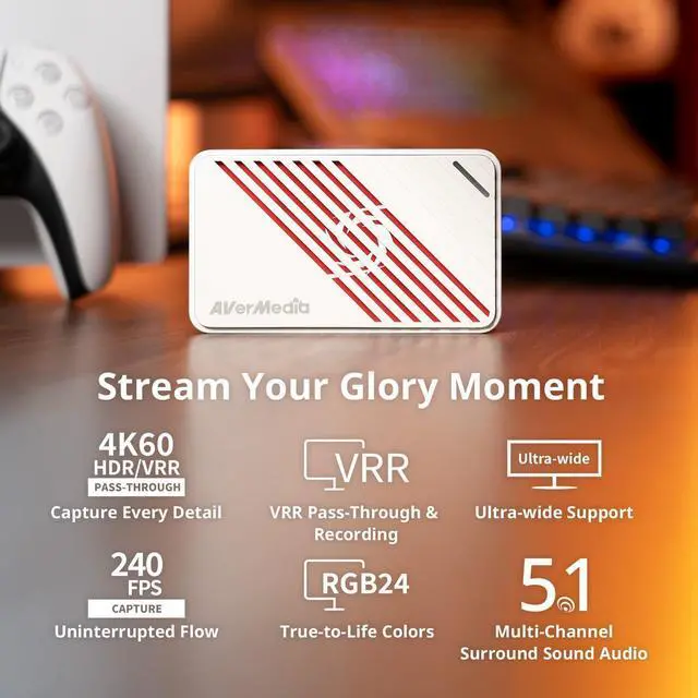 Alt view image 4 of 7 - 4K HDMI Capture Card for Streaming, PS5/Pro, Xbox, Switch, PC, USB 3.2 Game Capture Device for Twitch, OBS, YouTube, Discord, Low Latency Recording, GC553Pro Live Gamer Ultra S (White)