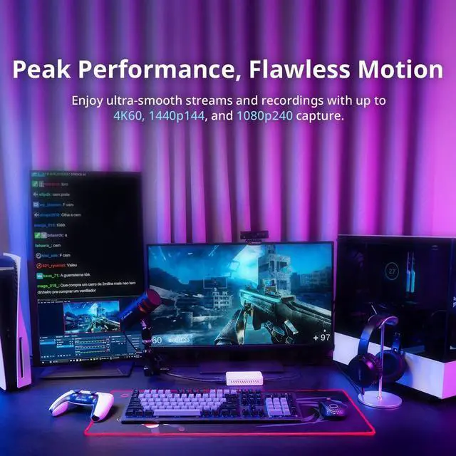 Alt view image 5 of 7 - 4K HDMI Capture Card for Streaming, PS5/Pro, Xbox, Switch, PC, USB 3.2 Game Capture Device for Twitch, OBS, YouTube, Discord, Low Latency Recording, GC553Pro Live Gamer Ultra S (White)