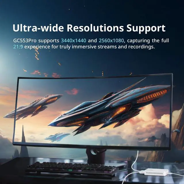 Alt view image 7 of 7 - 4K HDMI Capture Card for Streaming, PS5/Pro, Xbox, Switch, PC, USB 3.2 Game Capture Device for Twitch, OBS, YouTube, Discord, Low Latency Recording, GC553Pro Live Gamer Ultra S (White)