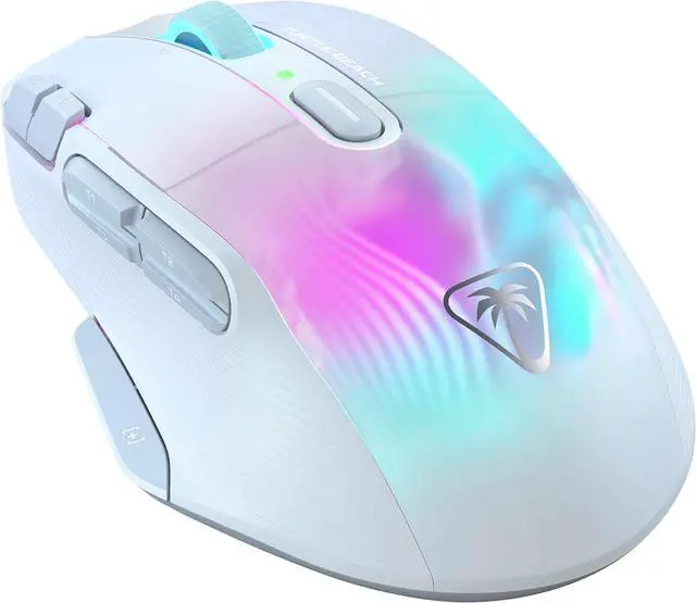 Alt view image 6 of 7 - Turtle Beach Kone XP Air Wireless Customizable Ergonomic RGB Gaming Mouse, Bluetooth, 19K DPI Optical Sensor, 100-hour Battery & Charging Dock, 29 Programmable Inputs & RGB Lighting, 4D Wheel  White