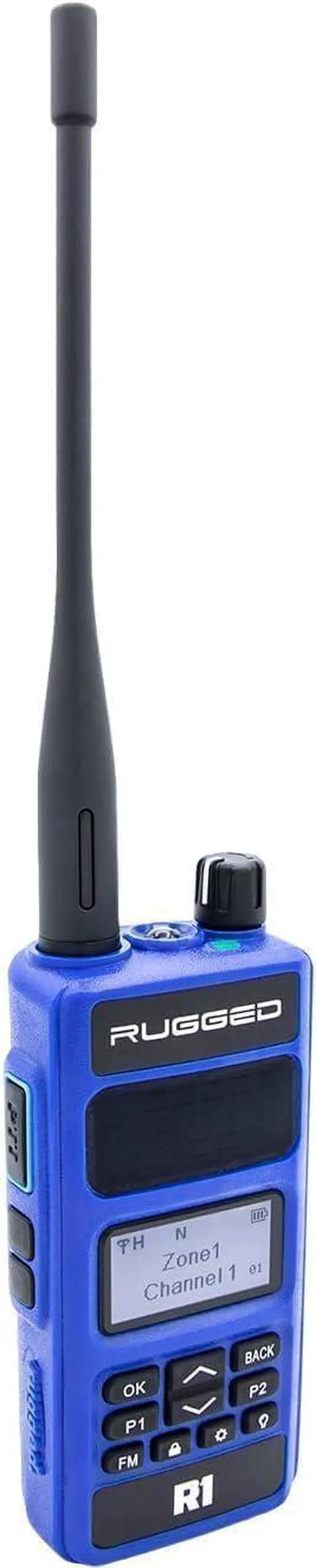 Main image of Two Way 5W Handheld Radio Walkie Talkie for Business Schools Churches Construction - Features Digital and Analog Capabilities Long Range Antenna Dual Band VHF UHF and USB Charger (R1)