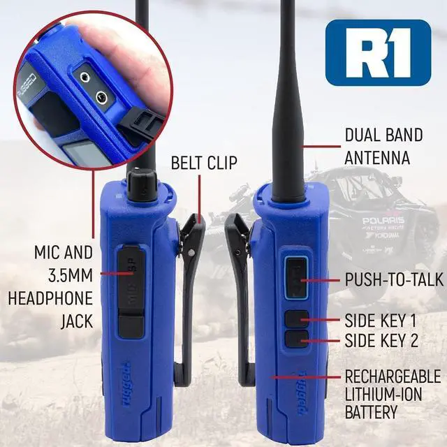 Alt view image 4 of 7 - Two Way 5W Handheld Radio Walkie Talkie for Business Schools Churches Construction - Features Digital and Analog Capabilities Long Range Antenna Dual Band VHF UHF and USB Charger (R1)
