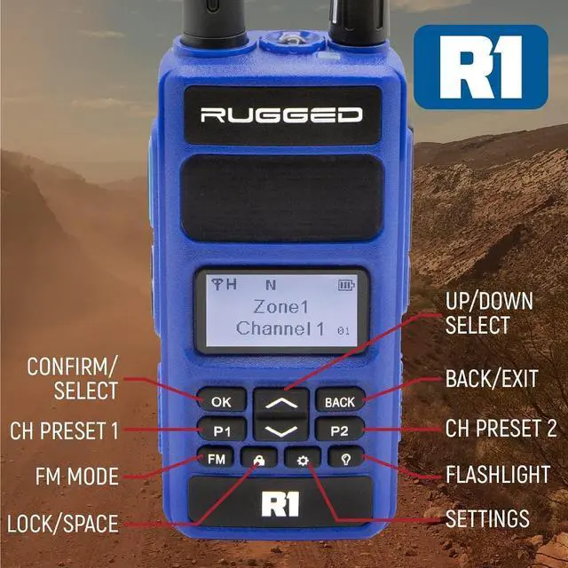 Alt view image 5 of 7 - Two Way 5W Handheld Radio Walkie Talkie for Business Schools Churches Construction - Features Digital and Analog Capabilities Long Range Antenna Dual Band VHF UHF and USB Charger (R1)