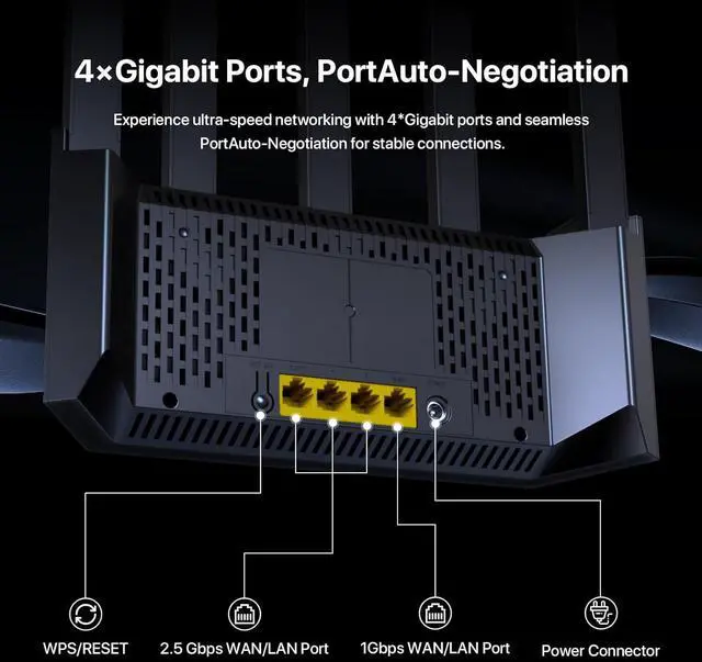 Alt view image 7 of 7 - BE5100 Dual Band Wi-Fi 7 Router (RE6L Pro)  1x2.5G + 3x1G Ports, Easy Setup, Security Protect, Parental Control, Access Point Mode, Vertical Design, MLO, VPN, NFC