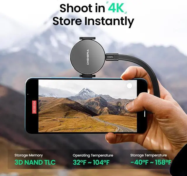 Alt view image 6 of 7 - 1TB Magnetic Portable SSD, External SSD with Type-C USB 3.2 Gen 2x2, Speeds Up to 2000MB/s, Compact & Durable, Ideal for Content Creators, Photographers, Gamers, Grey