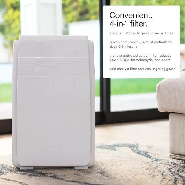 Alt view image 4 of 6 - O2+ Air Purifier P200, 5 Stage Filtration System with HEPA Filter and ligent Ion Technology  560sf - CARB Certified