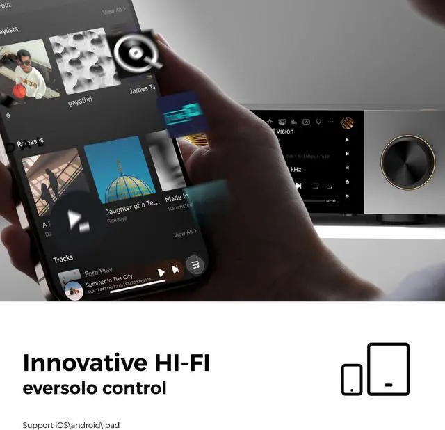 Alt view image 4 of 6 - DMP-A6 Master Gen 2-Black, Hi-Fi Music Streamer, Wireles Audio Player, Digital Music Streamer, DAC, Music Service&Streaming, DSD512, EOS Audio Engine,PCM768kHz/32Bit EVC Engine, Exclusive App
