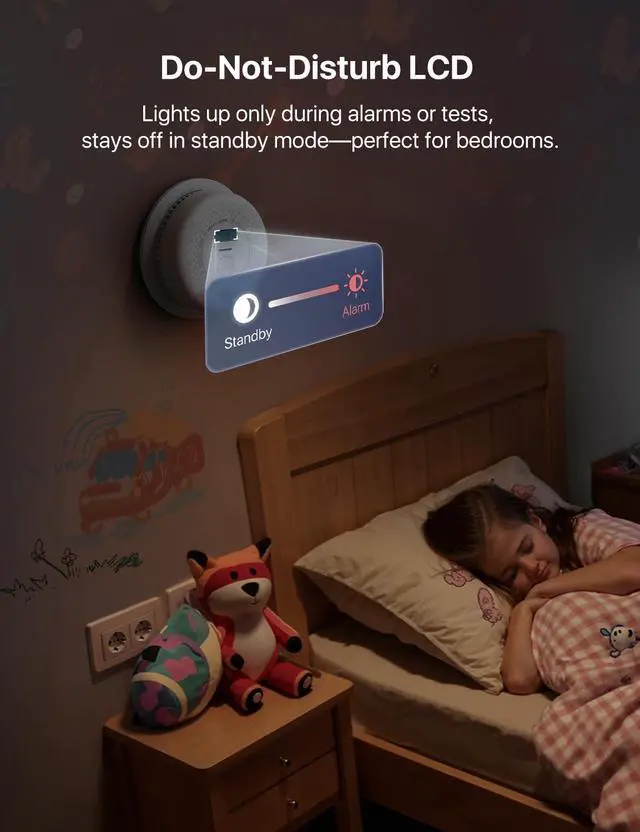 Alt view image 6 of 7 - X-Sense Smoke Detector Carbon Monoxide Detector Combo, 10-Year Battery Smoke Detector with Display, 5-Pack