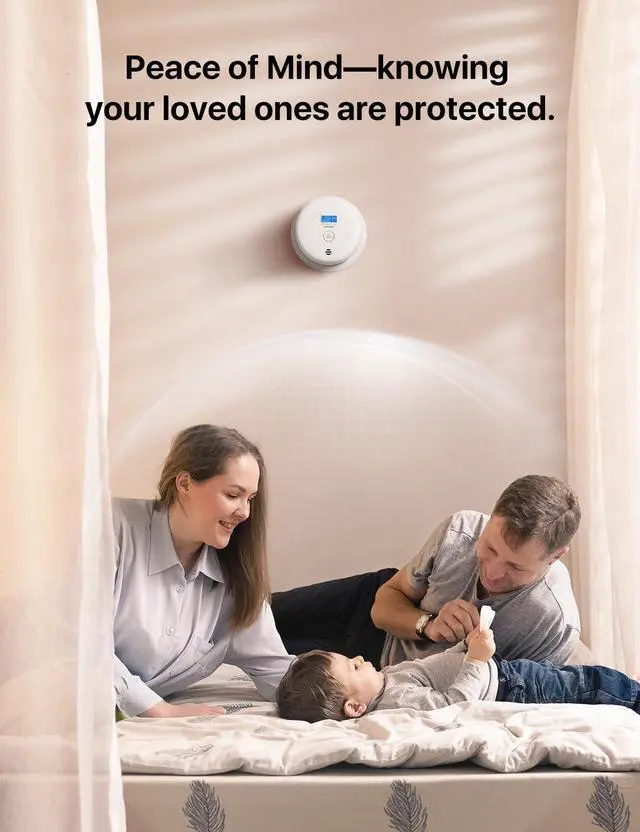 Alt view image 7 of 7 - X-Sense Smoke Detector Carbon Monoxide Detector Combo, 10-Year Battery Smoke Detector with Display, 5-Pack