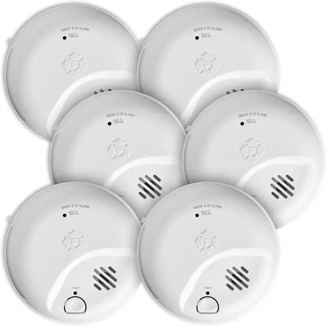 Main image of First Alert SMICO100 Battery-Operated Combination Smoke & Carbon Monoxide Alarm -Pack 6