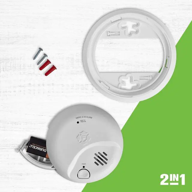 Alt view image 3 of 6 - First Alert SMICO100 Battery-Operated Combination Smoke & Carbon Monoxide Alarm -Pack 6