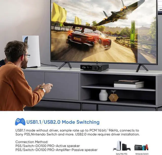 Alt view image 4 of 7 - DO100 PRO HiFi Balanced DAC with 2X ES9039Q2M & XMOS XU316, 768kHz/DSD512 USB Audio MQA Decoder Preamp, Bluetooth 5.1/Opt/Coax/HDMI ARC Input, RCA/XLR Digital-Analog Converter for PS5/Amp