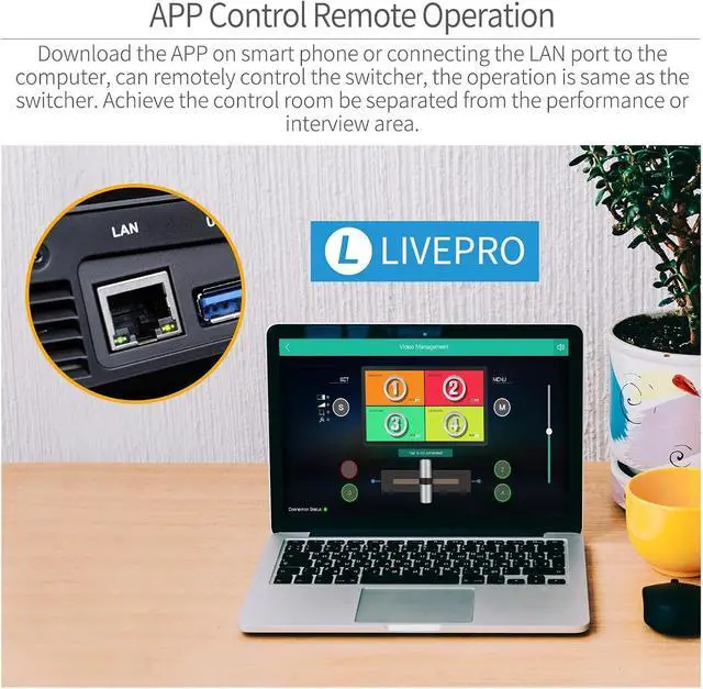 Alt view image 6 of 7 - FEELWORLD LIVEPRO L1 V1 Multi Camera Video Mixer Switcher 2 Inch LCD Display 4 x HDMI Inputs USB 3.0 Output Format Real Time Production Live Streaming Lightweight