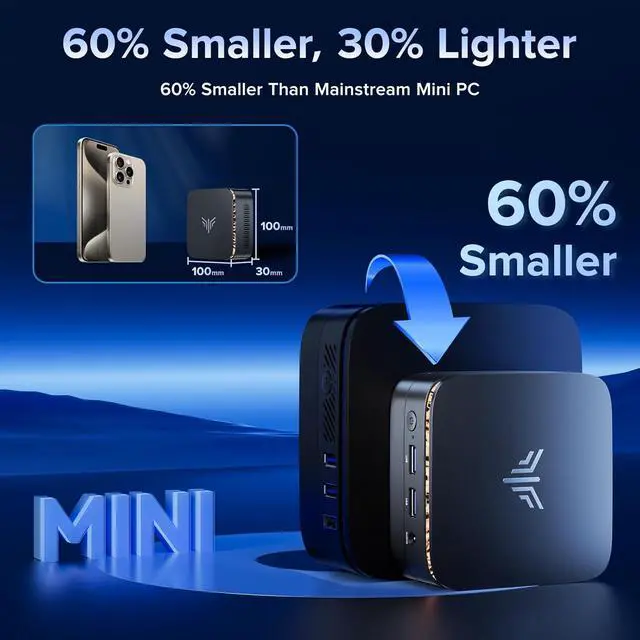 Alt view image 7 of 7 - Essenx E1 Mini PC,12th N97 Mini PC(Beat N150,up to 3.6GHz),Desktop Computer 16GB RAM 1TB SSD,Micro PC Computer Support 4K HDMI+DP,Desktop PC with Dual WiFi,Business Home Office