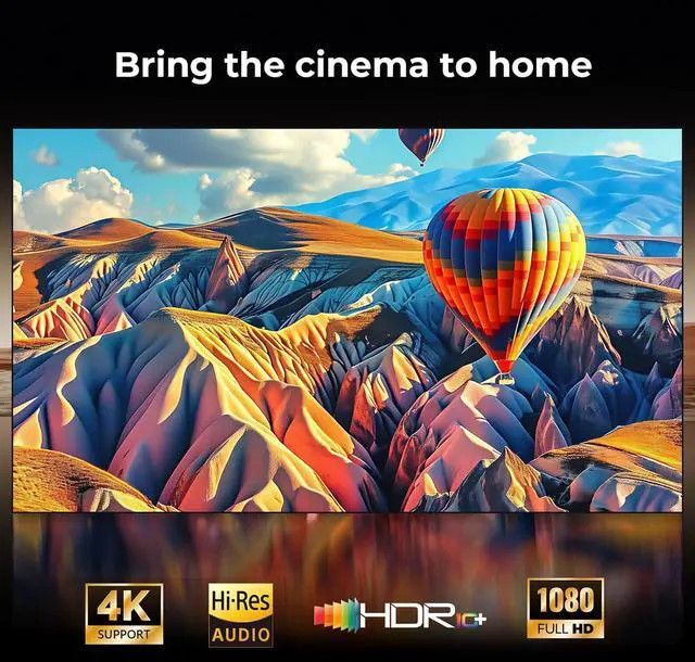 Alt view image 4 of 7 - Outdoor-Projector-4K [1200 ANSI/Google TV/Voice Control] Smart Projector with WiFi 6 and Bluetooth, 10,000+ Apps, AI Focus Portable Proyector with Netflix, Sovbio 1080P Audio Movie Home [180° Stand]