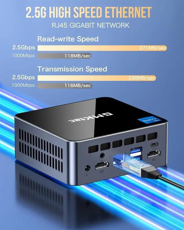 Alt view image 6 of 7 - Mini PC  Core i7-1195G7 (Turbo 5.0 GHz) 32GB DDR4 1TB SSD Desktop Mini Computers WiFi 6, BT 5.2/ DP, HDMI/RJ45 2.5G/USB4.0