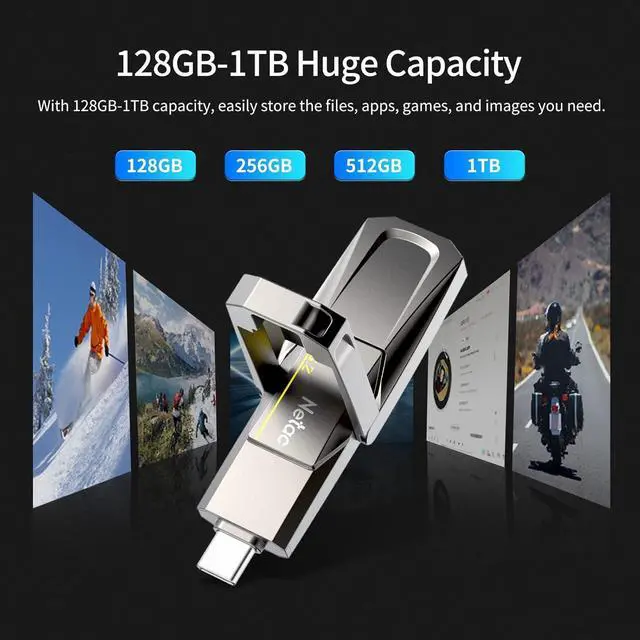 Alt view image 6 of 7 - 512GB Portable External USB Solid State Drive Type-c and USB 3.2 Dual Interface, up to 400MB/s for Data Storage, Expansion of Storage for Ps/Videos/Music/les, US5