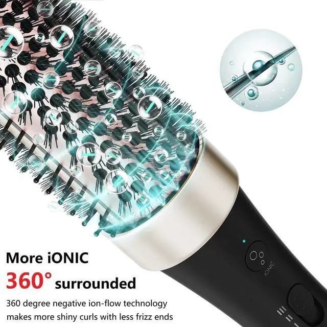 Alt view image 2 of 6 - Thermal Brush Curling Iron Brush Heat Hair Curling Brush with Ceramic Tourmaline Hair Styler 1.5 Inch Heated Round Hair Brush Dual Voltage Hot Brushes for Volume Hair Curler